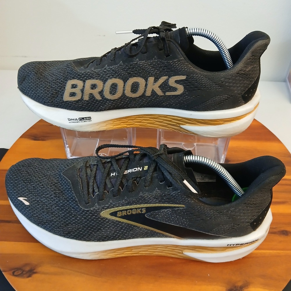 Brooks Hyperion 2 Mens 12 Black Gold DNA Running Shoes Sneakers 1104321D098